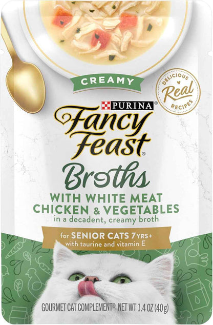 Purina Fancy Feast Senior Cat Broth Toppers White Chicken