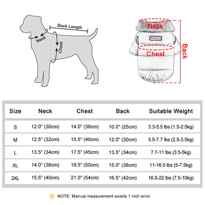 Warm Dog Jacket for Small Breeds Winter Coat for Small Dogs - HuckMB Pet Supply