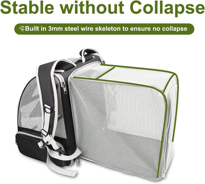 Texsens Expandable Cat Backpack Carrier - Airline Approved - HuckMB Pet Supply