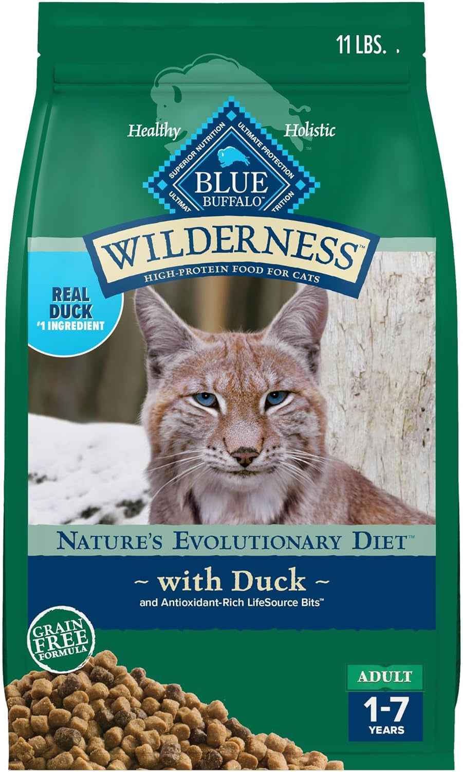 Blue Buffalo Healthy Cat Food: Grain-Free Duck Recipe, 11 Lb