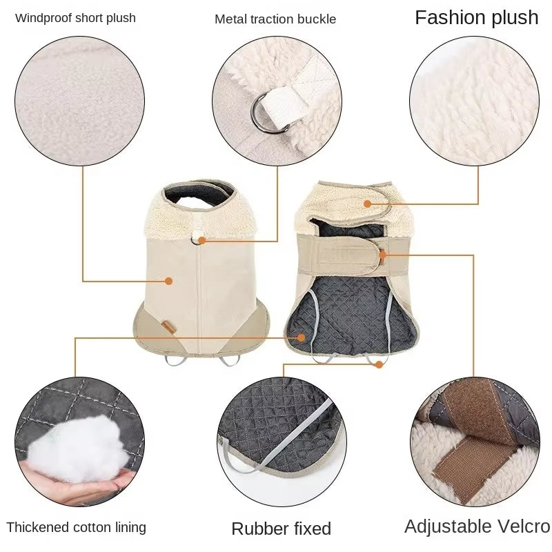 Warm Fleece Dog Jacket: Cozy Winter Coat for All Dogs - HuckMB Pet Supply