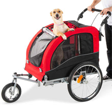 2-in-1 Dog Bike Trailer & Pet Stroller with Safety Features