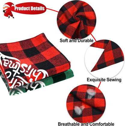 Christmas Dog Bandanas Buffalo Plaid | Festive Scarves - HuckMB Pet Supply