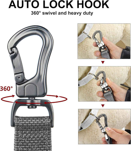 Heavy Duty Reflective Dog Leash: Soft Padded Handles, 4FT