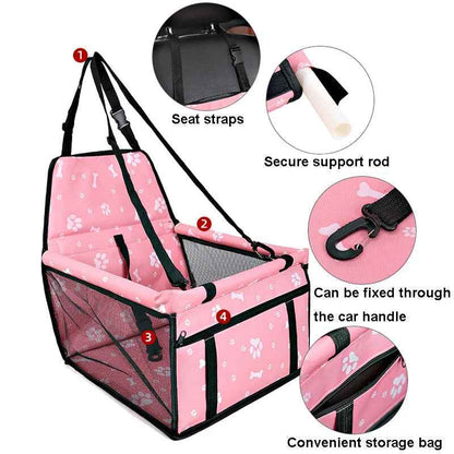 Foldable Dog Car Seat Cover: Secure Travel Hammock