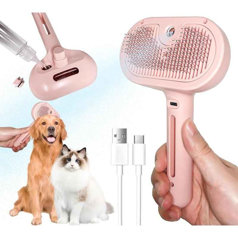 3 in 1 Pet Steam Brush: Grooming & Hair Removal