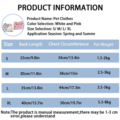 Strawberry Small Dog Summer Clothes: Breathable Pet Vest - HuckMB Pet Supply