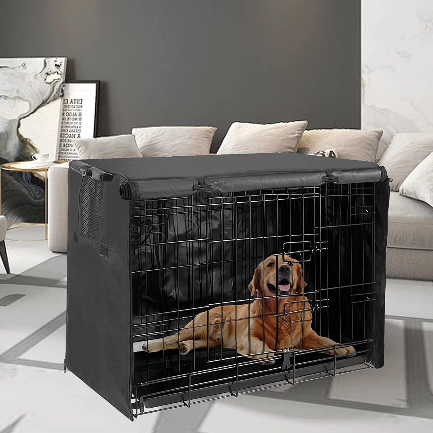 Dog Crate Cover 48 Inch, Large Dog Kennel Cover for Cages - HuckMB Pet Supply