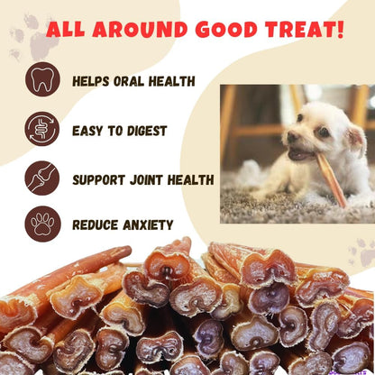 Natural 6 Inch Medium Bully Sticks for Dogs: Healthy Treats - HuckMB Pet Supply