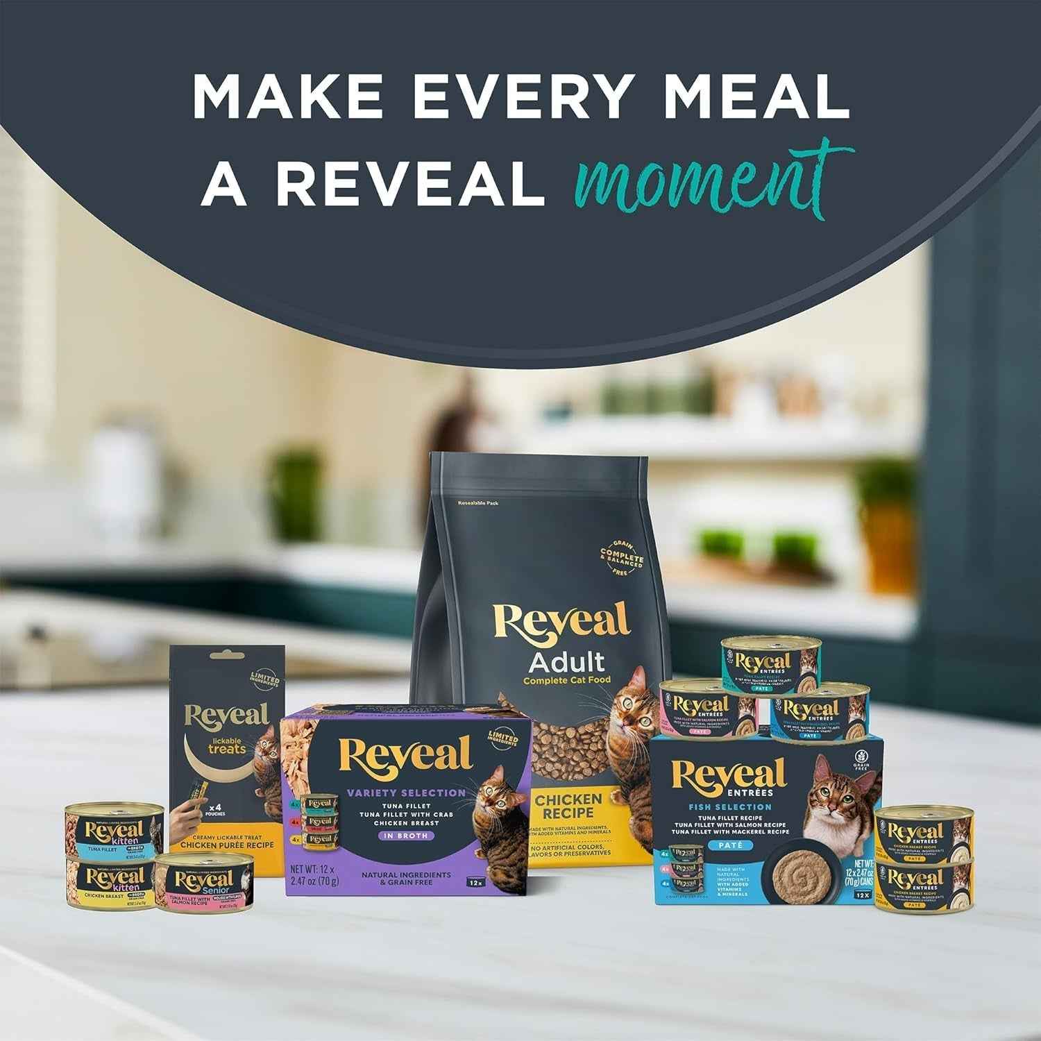 Natural Grain-Free Wet Cat Food - Reveal Fish Variety