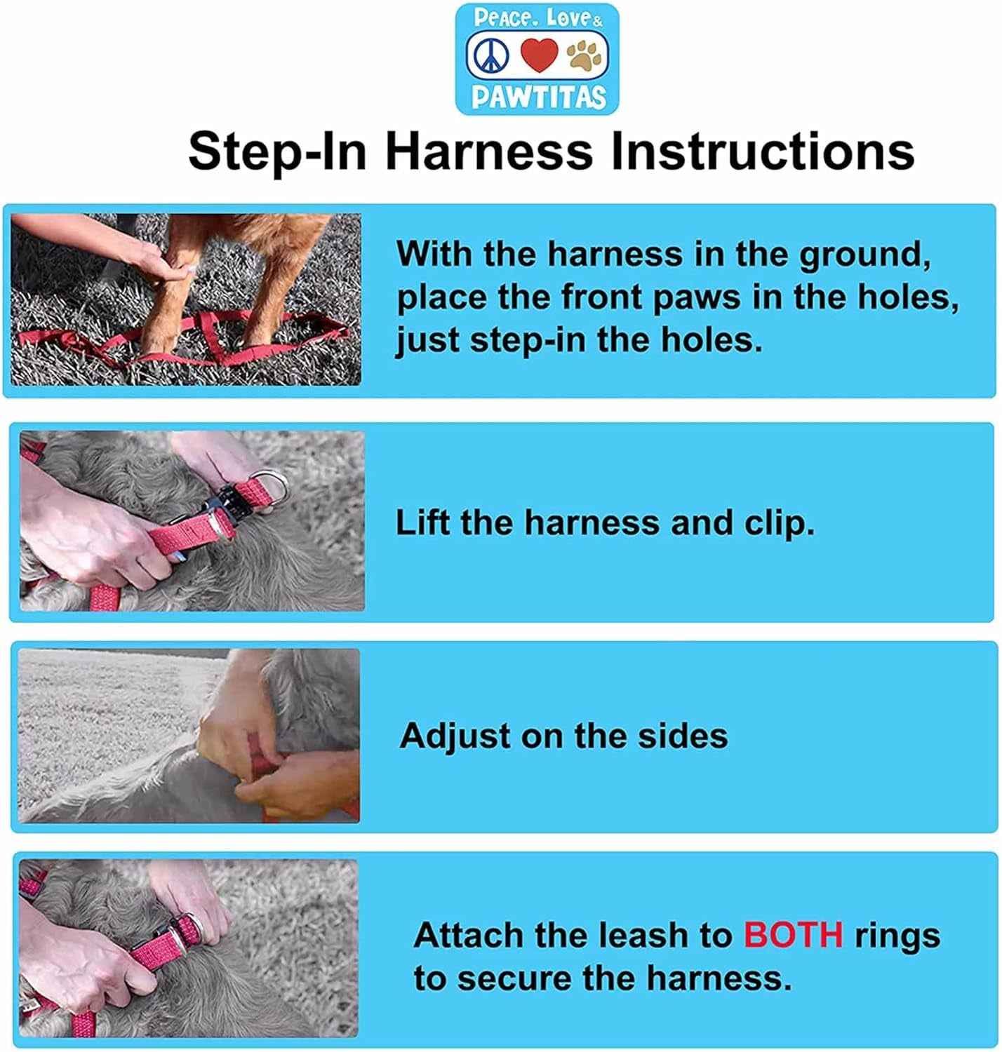 Pawtitas Adjustable Extra Small Dog Harness for Puppies