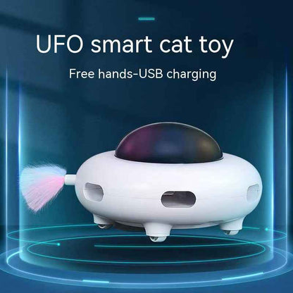 WhirlPlay UFO Teaser: Smart USB Cat Feather Toy for Fun