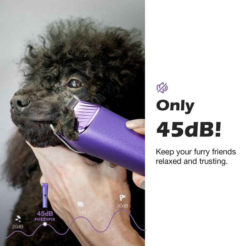 Cordless Dog Grooming Clippers with 5-in-1 Adjustable Blades