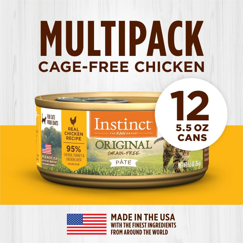 High Protein Grain Free Wet Cat Food Instinct Chicken Recipe - HuckMB Pet Supply
