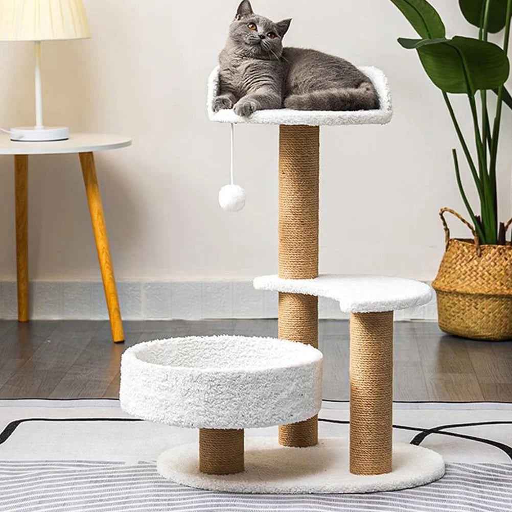Durable Cat Climbing Post Replacement - Wood & Hemp Design