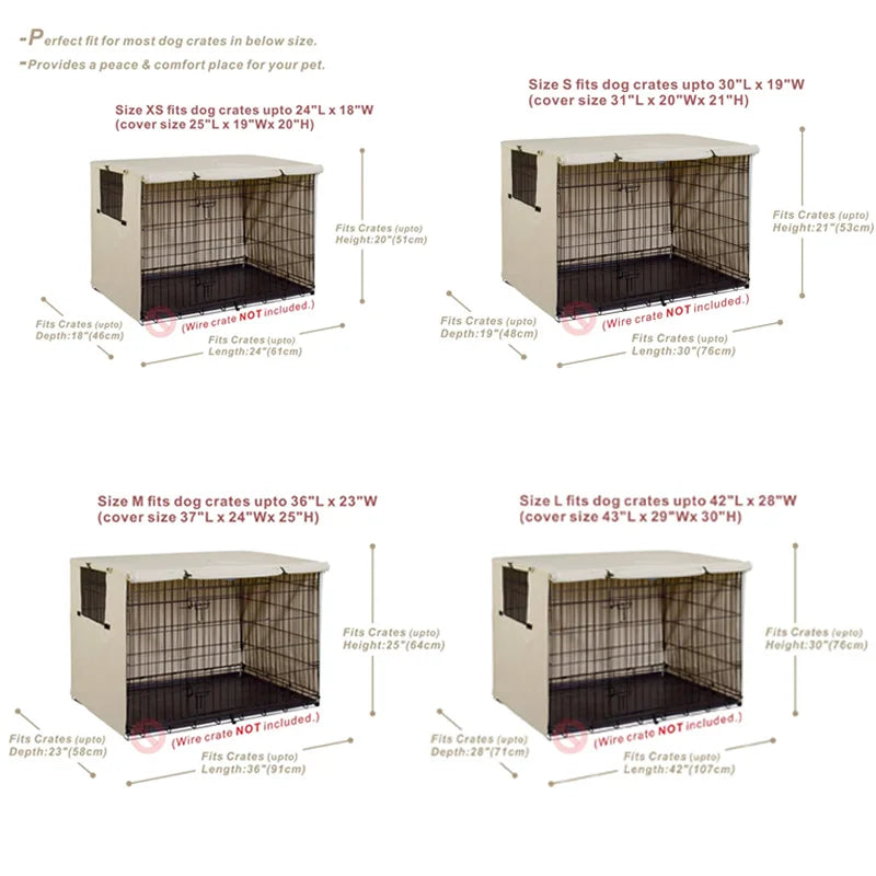 Oxford Pet Crate Cover Waterproof & Sunproof 210D Polyester - HuckMB Pet Supply