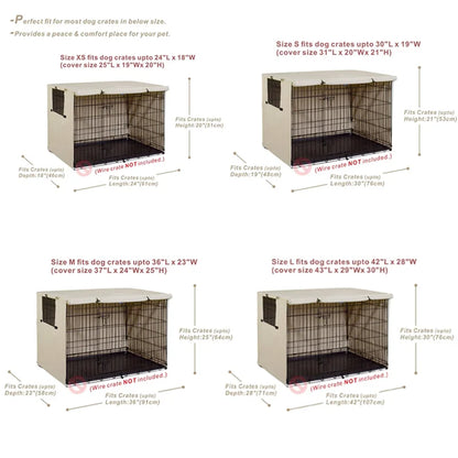 Oxford Pet Crate Cover Waterproof & Sunproof 210D Polyester - HuckMB Pet Supply