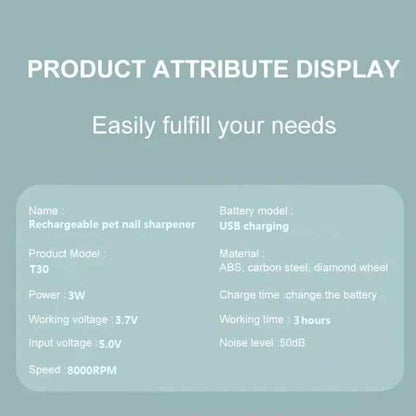 Rechargeable Cordless Dog Nail Clipper