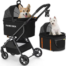4-in-1 Pet Stroller with Detachable Carrier & Seatbelt - HuckMB Pet Supply