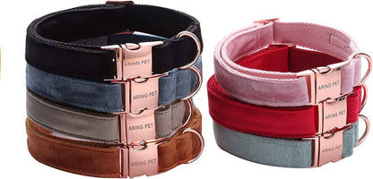 Soft Velvet Dog Collar & Leash Set - Adjustable & Comfy