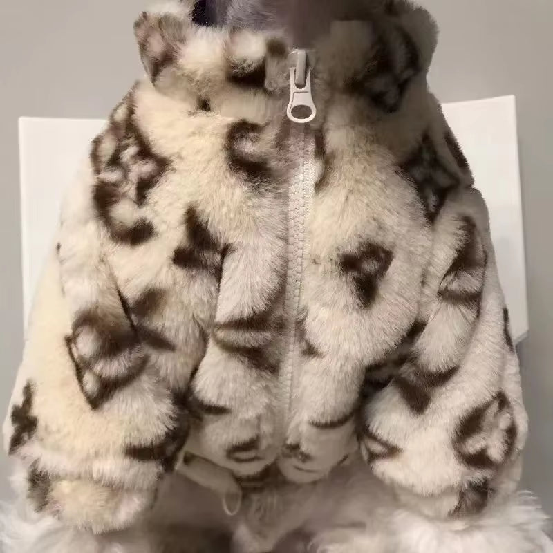 Leopard Print Dog Coat - Winter Warmth for Small Breeds - HuckMB Pet Supply