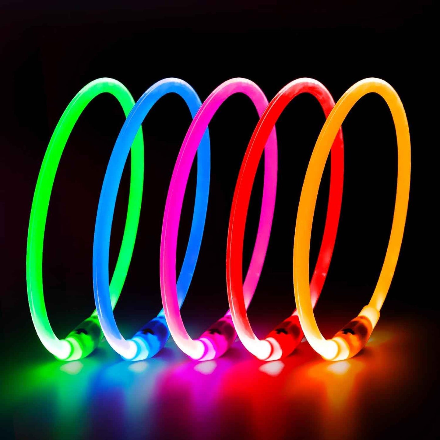 USB Rechargeable LED Dog Collar Light for Night Walks