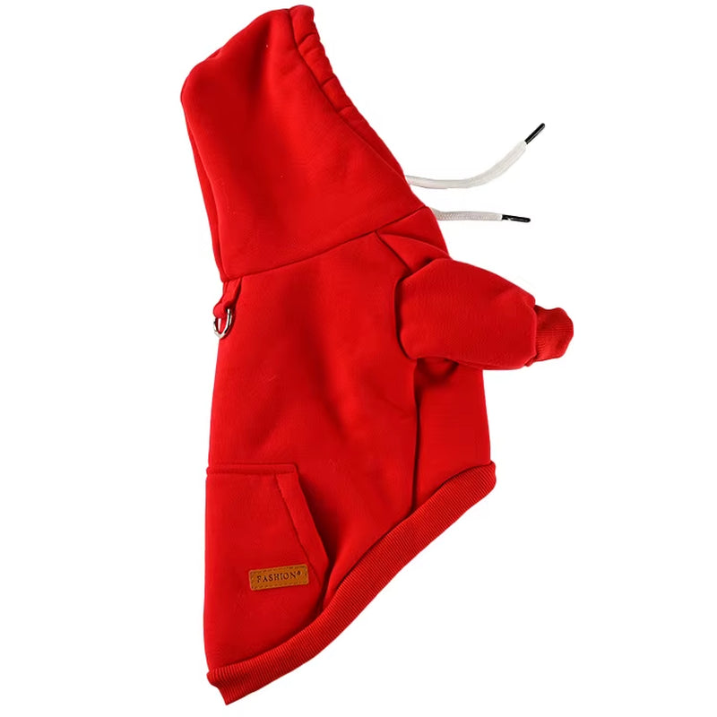 Warm Fleece Pet Hoodie: Cozy Dog & Cat Clothing for Outdoors - HuckMB Pet Supply