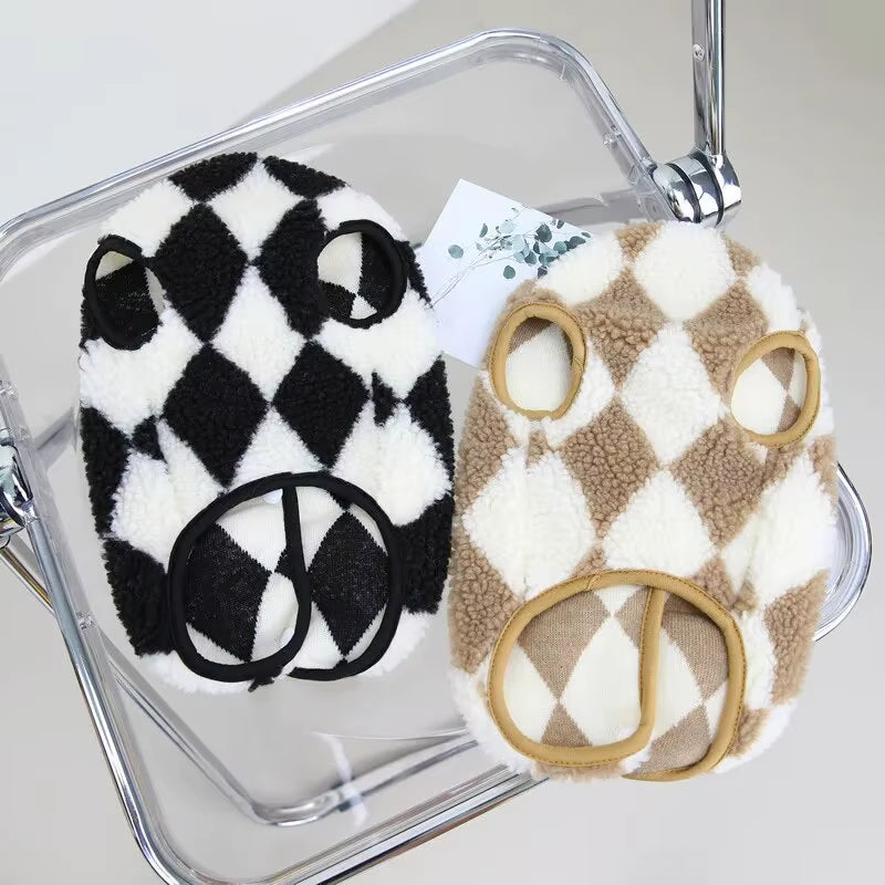 Warm Plaid Fleece Dog Jumpsuit - Plaid Fleece Jumpsuit - HuckMB Pet Supply