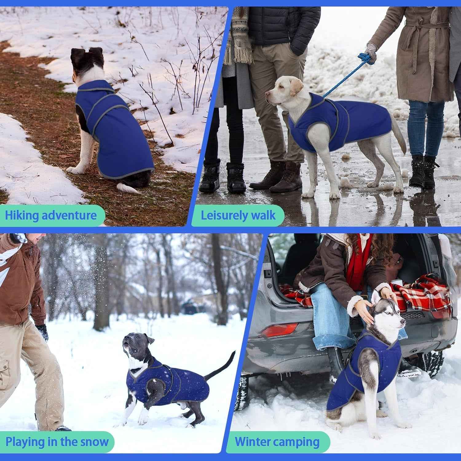 MIGOHI Warm Dog Coat Winter Dog Jacket,Waterproof Cold Weather Coats for Dogs,Fleece Jacket for Small Medium Large Dogs,Reflective Thick Fleece Vest with Leash Hole