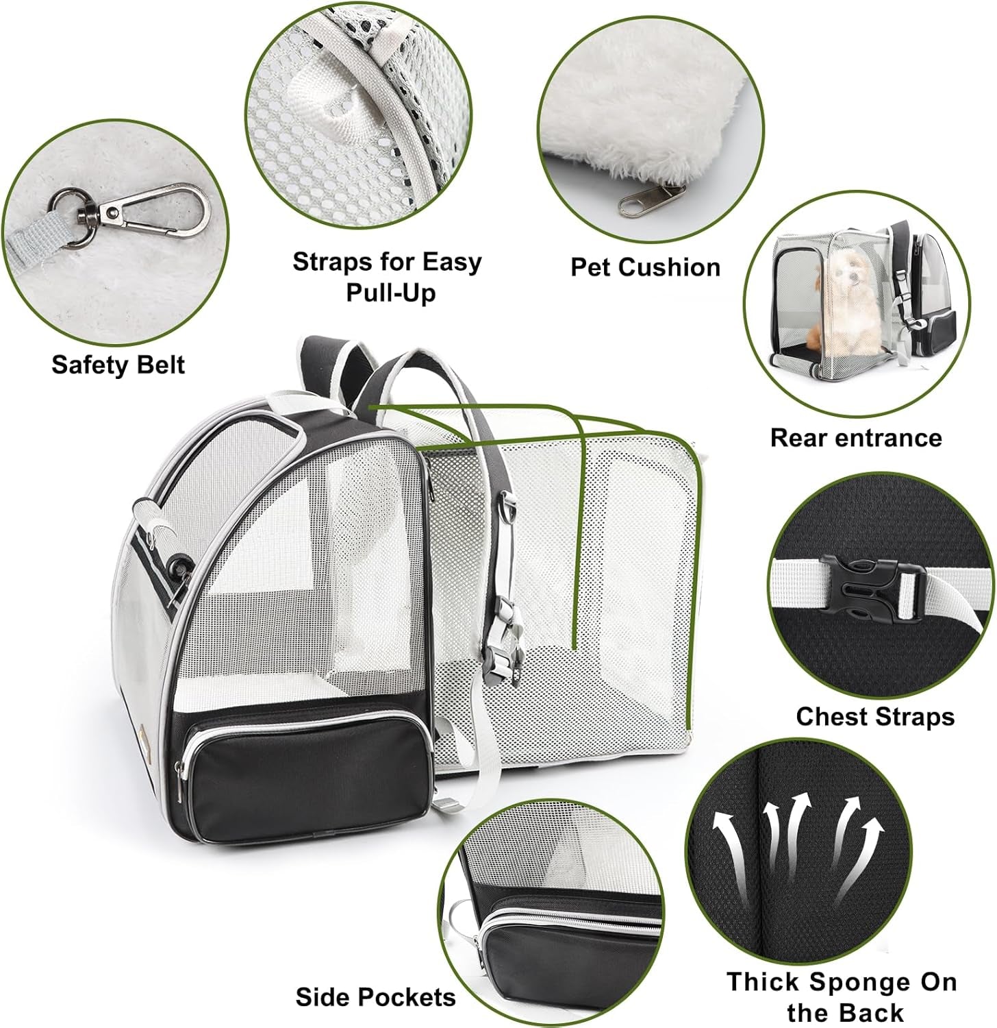 Texsens Expandable Cat Backpack Carrier - Airline Approved - HuckMB Pet Supply