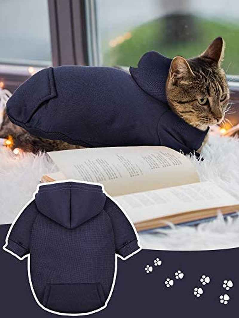 Syhood 4-Piece Small Dog Sweater Set - Dog Hoodie Clothes with Hat for Small Dogs, Chihuahua, Winter Warm Hoodies & Coat Sweater Shirt(M)