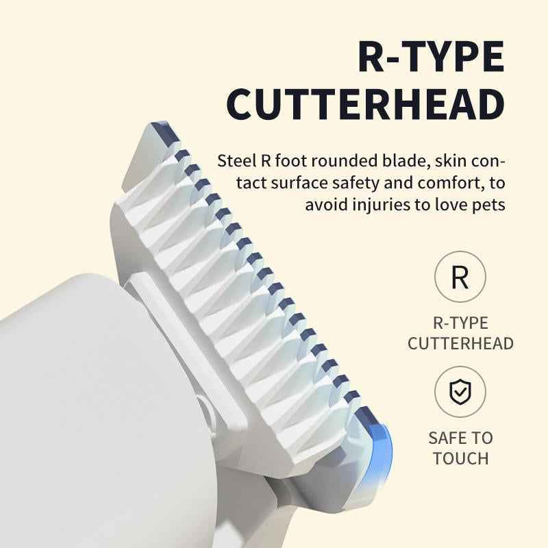 Quiet Cordless Pet Hair Trimmer: LED, Waterproof & Low Noise