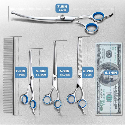 Durable Professional Dog Grooming Scissors Set