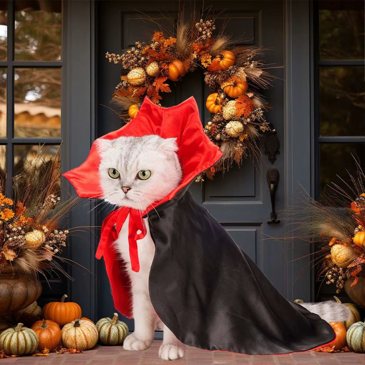 Halloween Pet Cloak Costume: Vampire Cape for Dogs & Cats - HuckMB Pet Supply