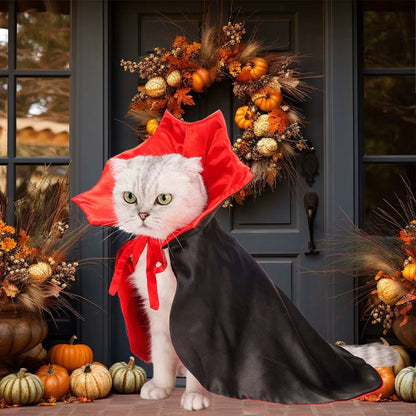 Halloween Pet Cloak Costume: Vampire Cape for Dogs & Cats - HuckMB Pet Supply