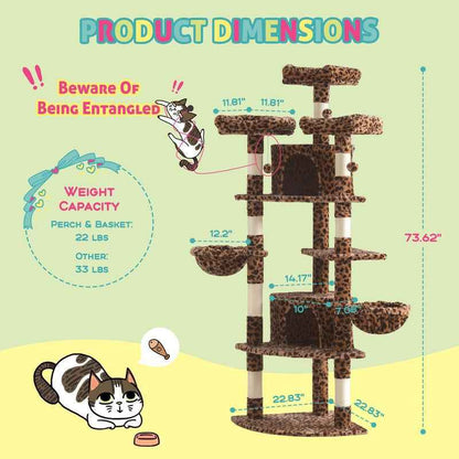 Corner Cat Tree Space Saver Indoor Cats