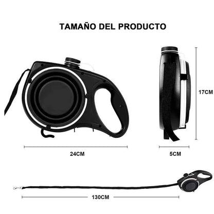 Multifunctional Pet Dog Leash with Bultin Water Bottle