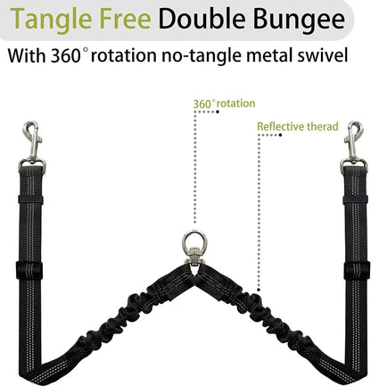 Double 360° No Tangle Dog Leash - Dual Adjustable