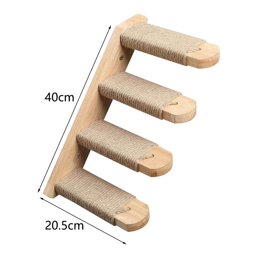 Cat Wall Shelves: Climbing Tower & Scratching Post Combo - HuckMB Pet Supply