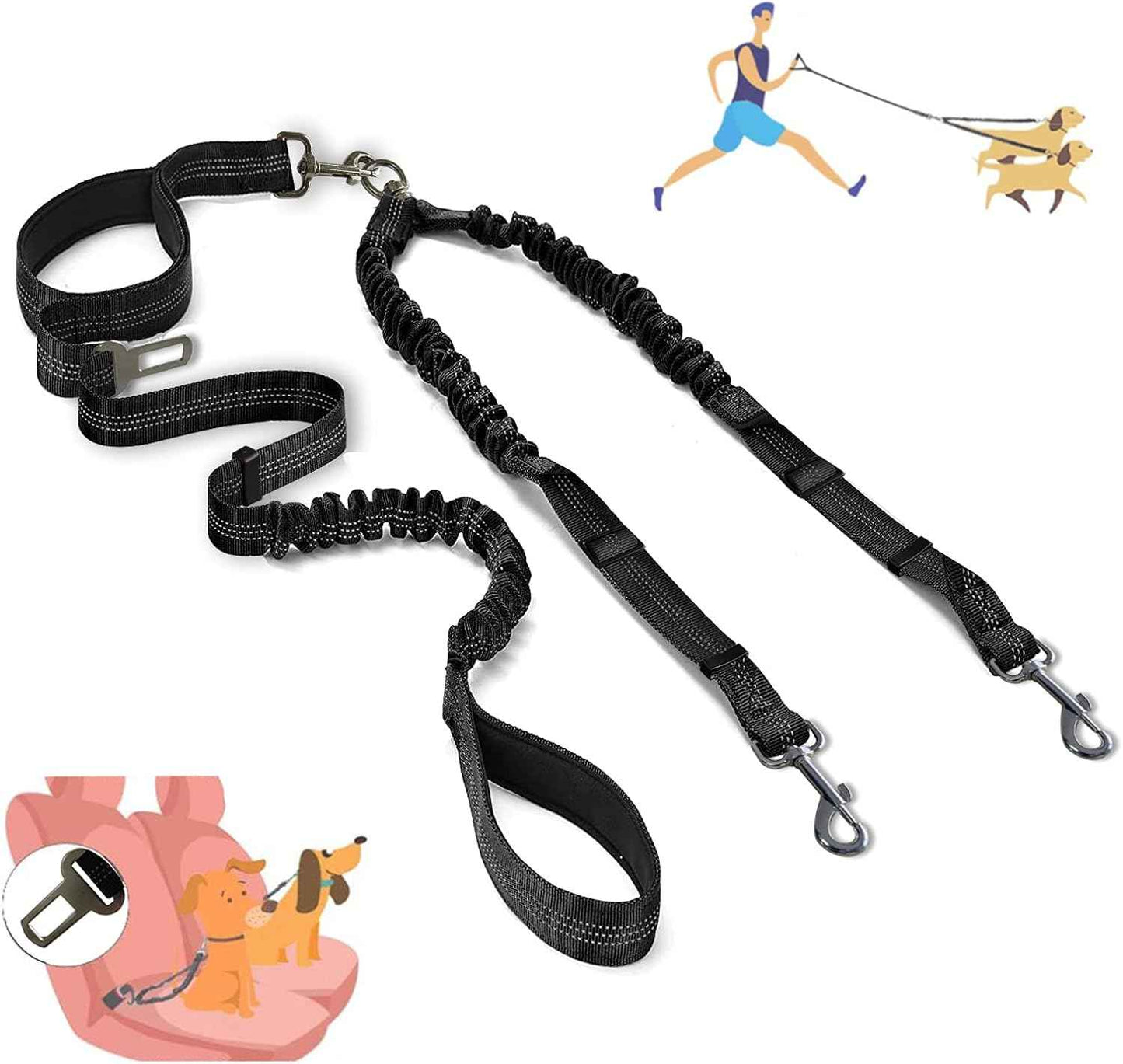 Double 360° No Tangle Dog Leash - Dual Adjustable