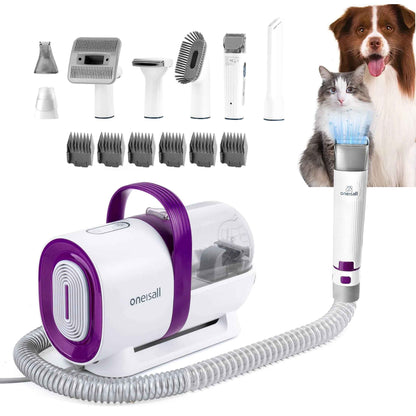Low Noise Dog Grooming Vacuum Kit with 7 Tools by Oneisall