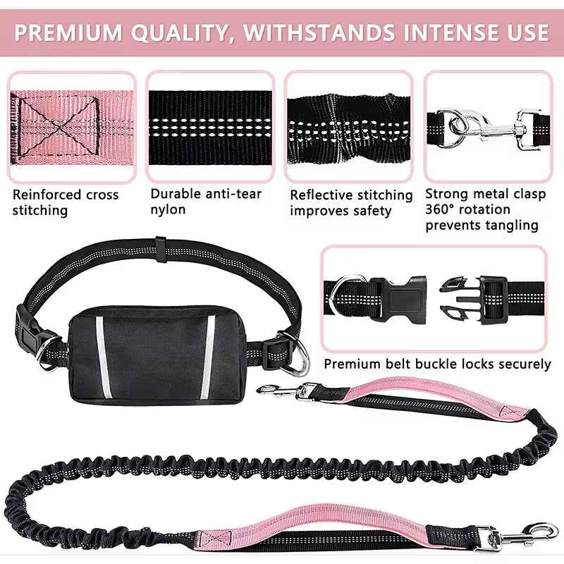 Hands-Free Dog Leash Waist Belt