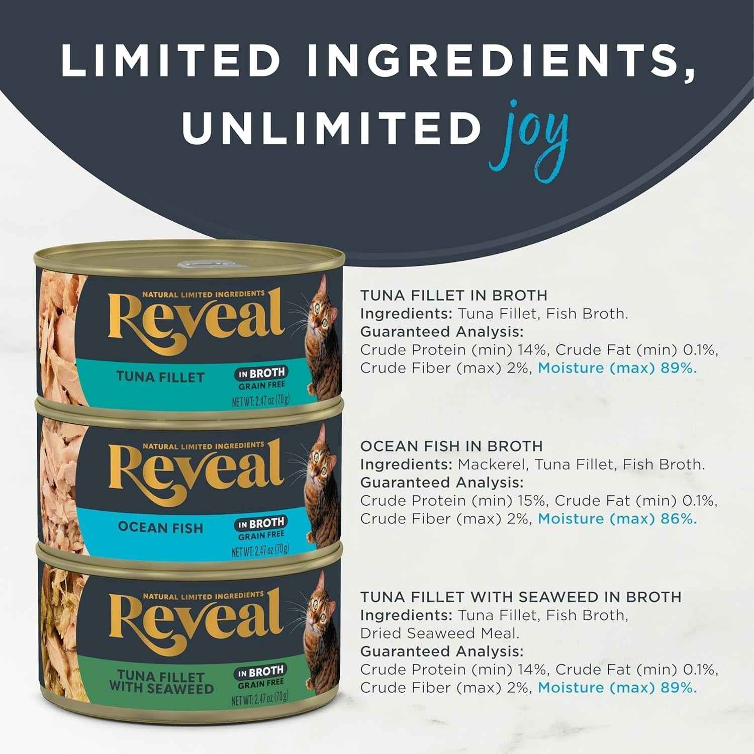 Natural Grain-Free Wet Cat Food - Reveal Fish Variety