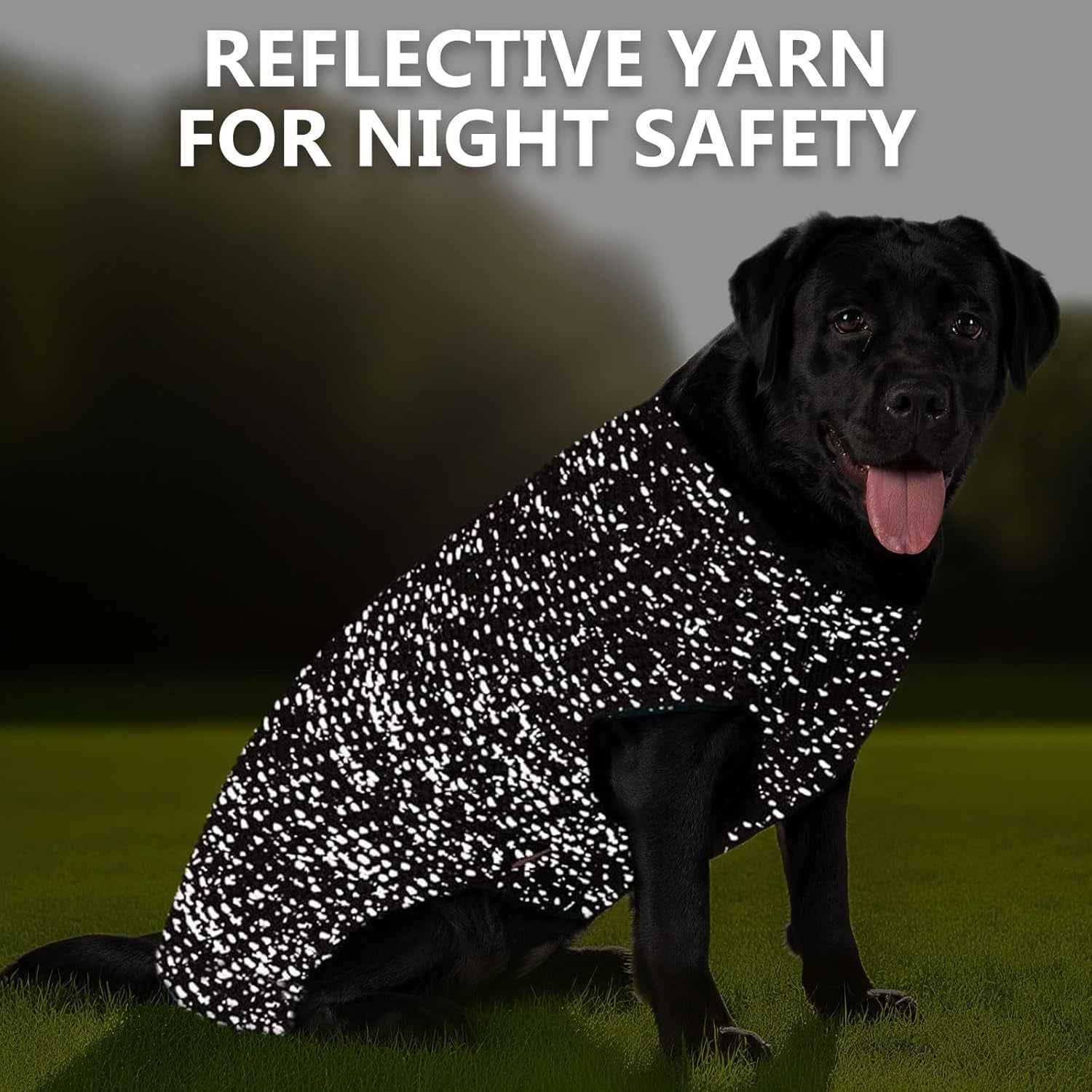 KYEESE Dog Sweater with Leash Hole Warm Pullover with Reflective Yarn for Small and Medium Dogs Male Soft Knit Pullover Boy Dog Coats Cozy Lightweight Thick Sweater,Khaki,Medium