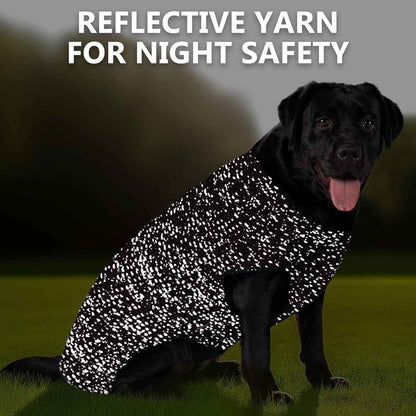 KYEESE Dog Sweater with Leash Hole Warm Pullover with Reflective Yarn for Small and Medium Dogs Male Soft Knit Pullover Boy Dog Coats Cozy Lightweight Thick Sweater,Khaki,Medium