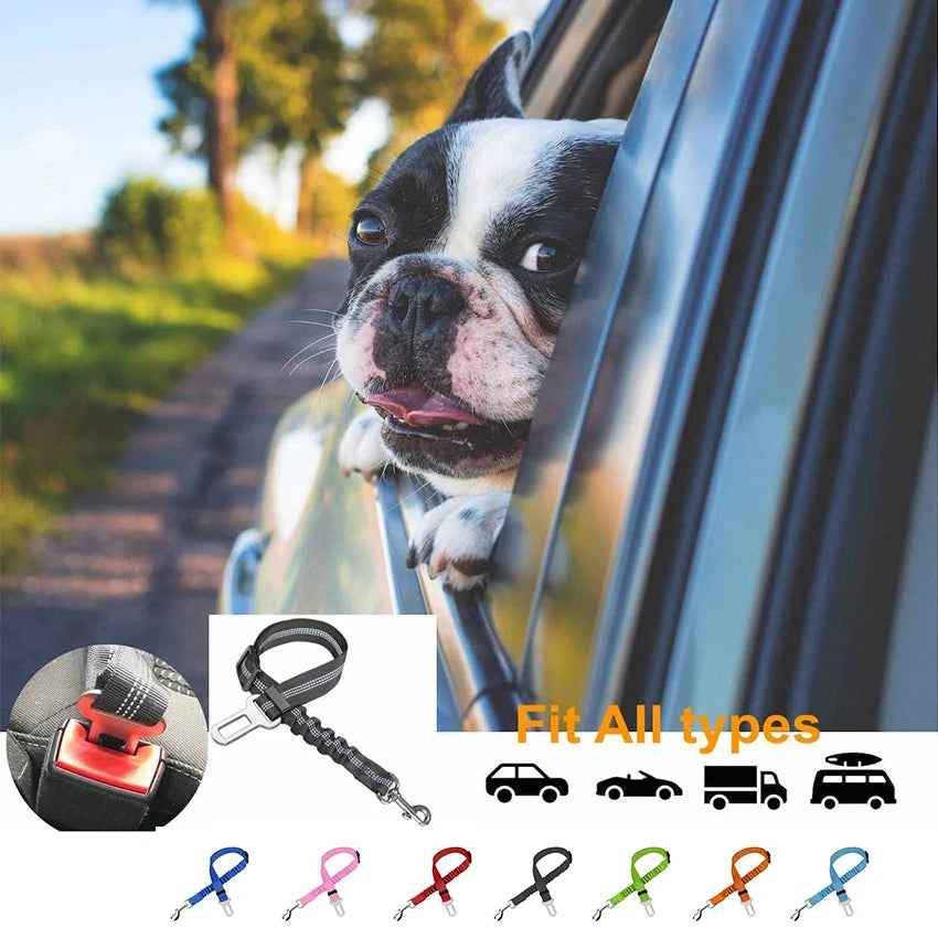 Adjustable Elastic Dog Car Seat Belt for Pet Travel Safety