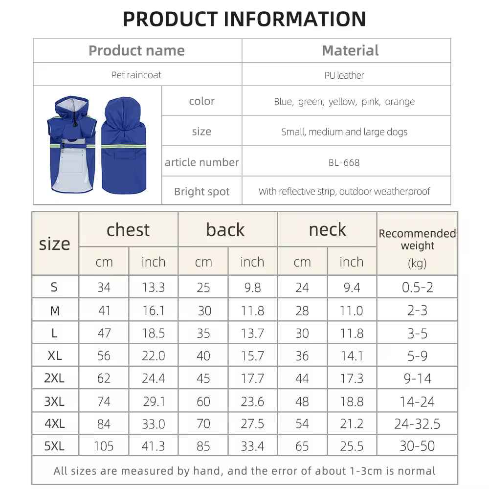 Waterproof Dog Coat S-5XL Waterproof