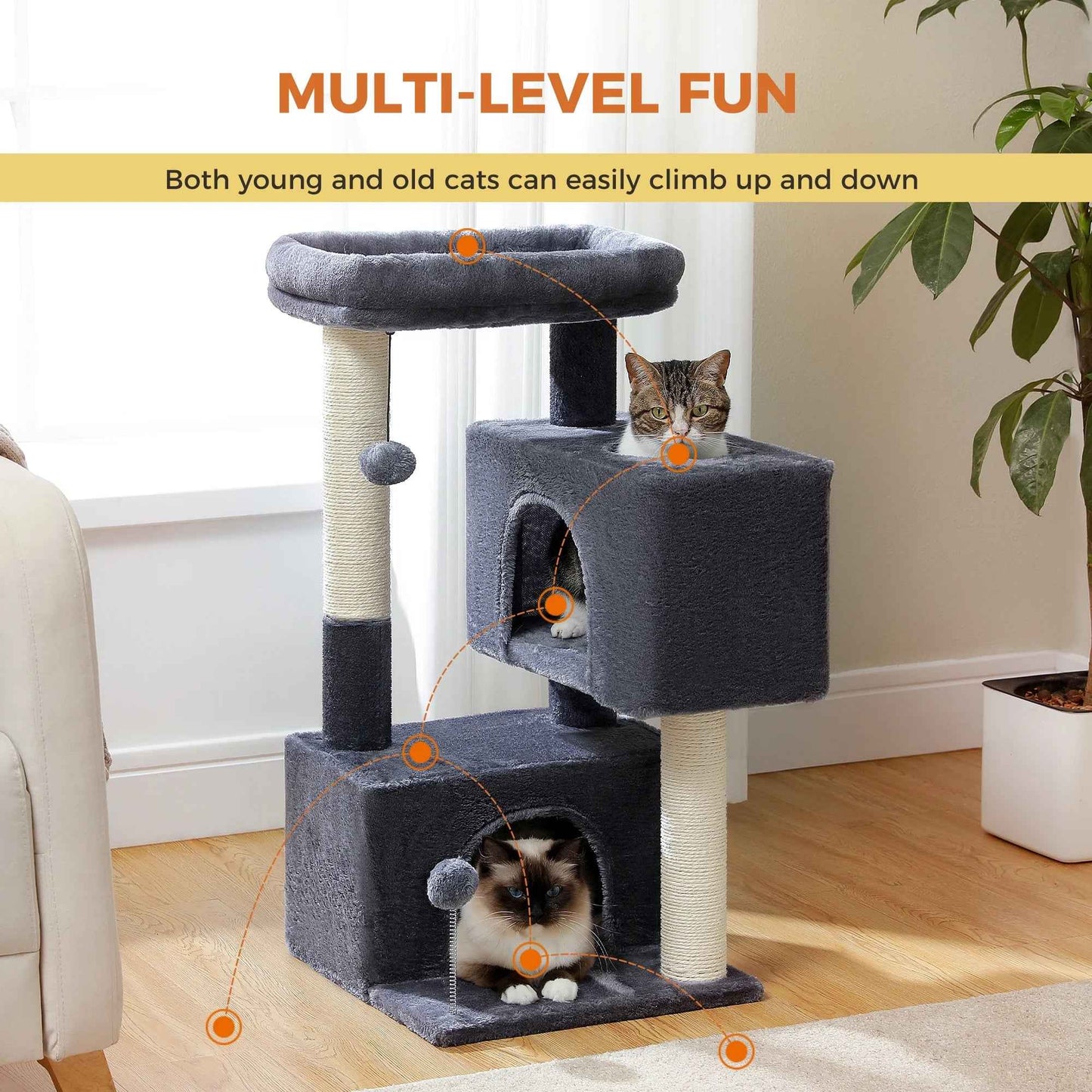 Cat Tower With Condos for Medium Cats