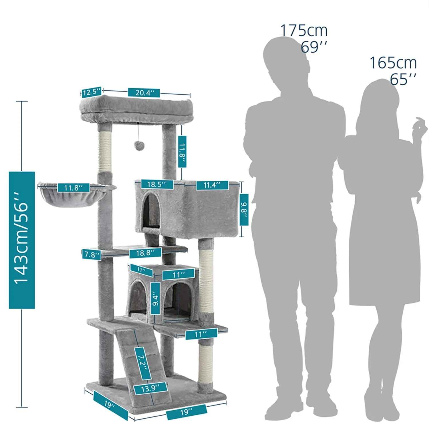 Large Cat Tree with Scratching Posts