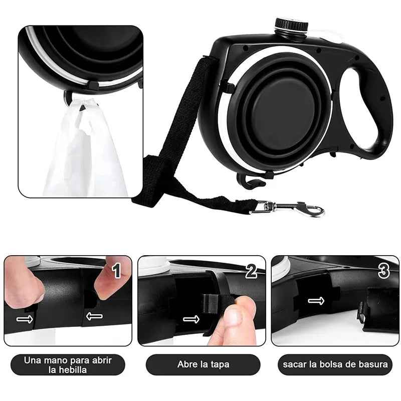 Multifunctional Pet Dog Leash with Bultin Water Bottle